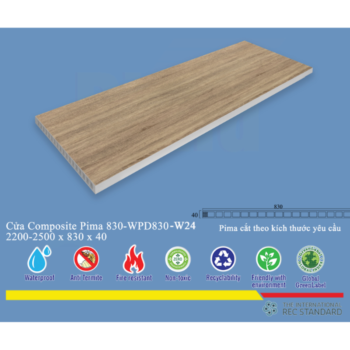 Phôi cửa Pima 83022 phủ vân gỗ W24