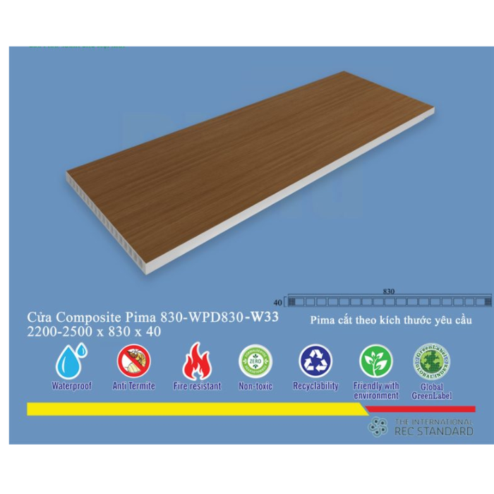  Phôi cửa Pima 83022 phủ vân gỗ W33