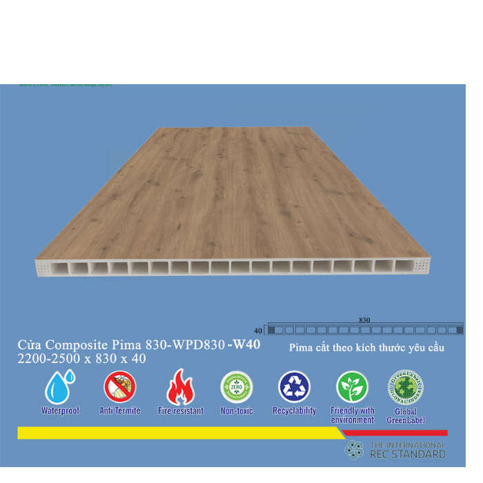 Phôi cửa Pima 83022 phủ vân gỗ W40