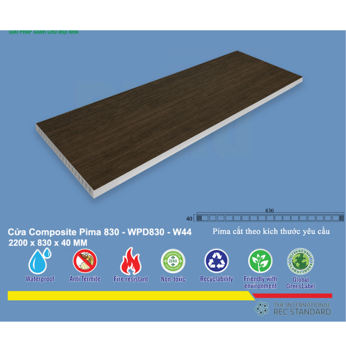 Phôi cửa Pima 83022 phủ vân gỗ W44