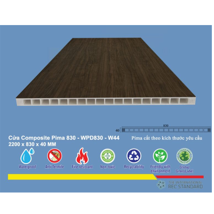 Phôi cửa Pima 83022 phủ vân gỗ W44