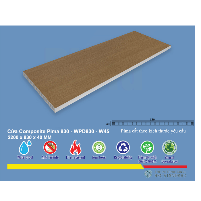  Phôi cửa Pima 83022 phủ vân gỗ W45