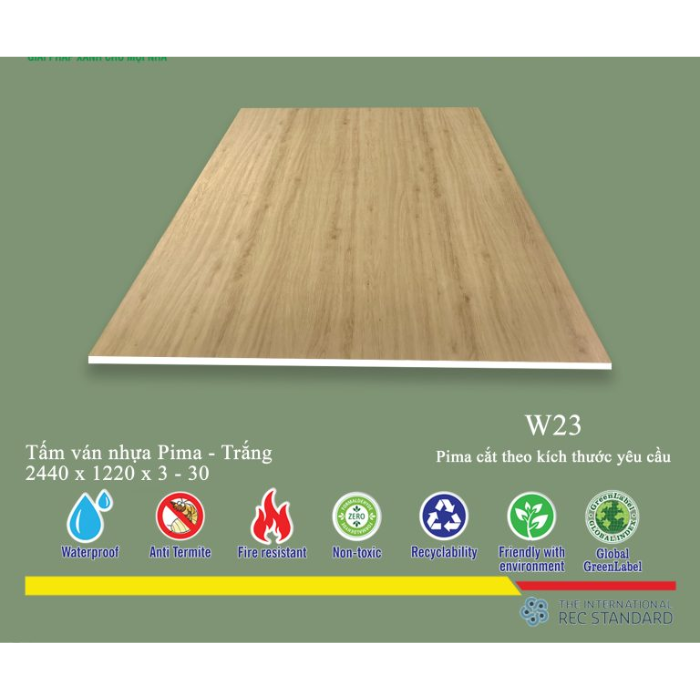 Tấm pima 15mm phủ HPL W23 - 2 mặt