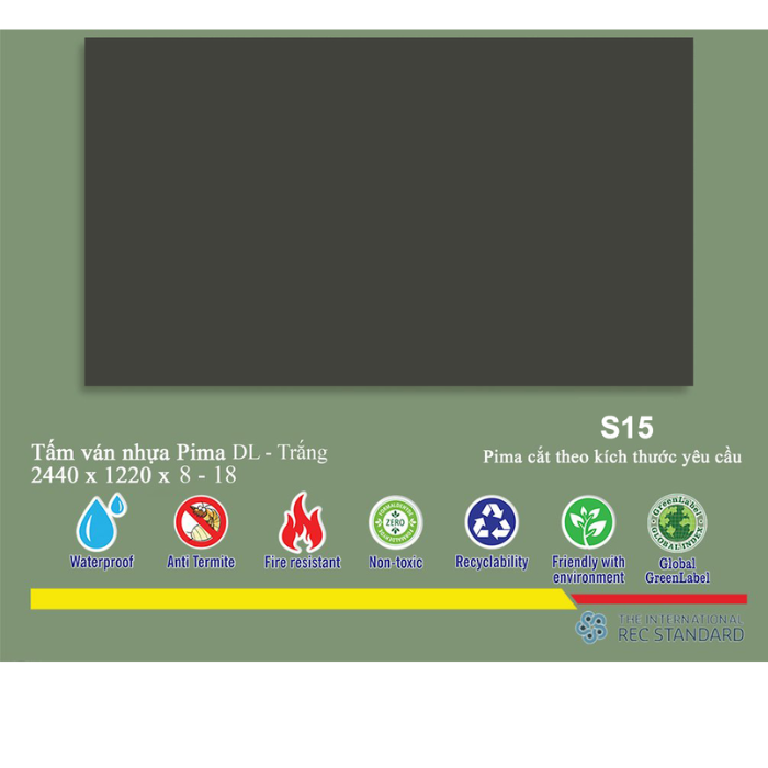  Tấm Pima DL 8mm phủ vân gỗ S15- 1 mặt