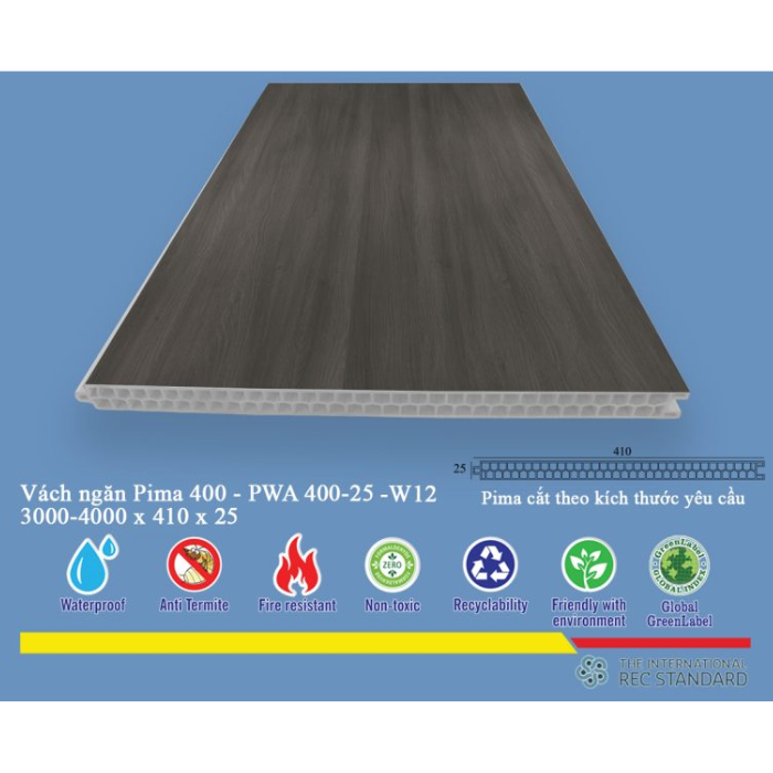 Tấm vách ngăn trang trí pima 40025 (4000) phủ vân W12