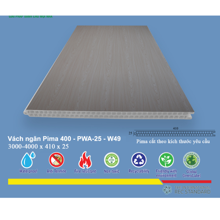 Tấm vách ngăn trang trí Pima 40025 phủ vân gỗ W49