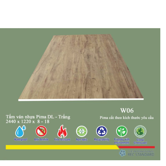 Tấm Ván Nhựa PIMA DL Trắng W06 2 MẶT- 17mm