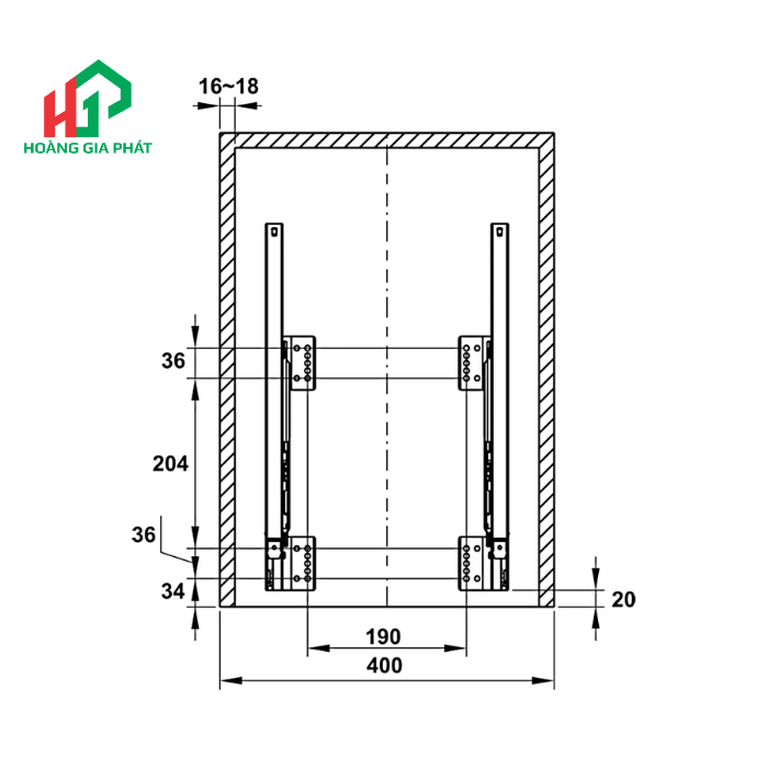 Thùng rác Hafele 503.48.505- 20L