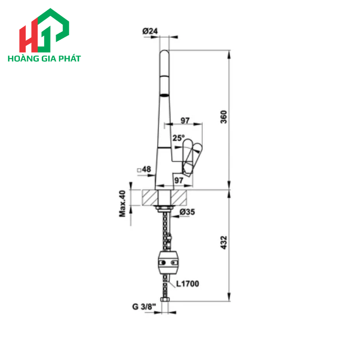 Vòi bếp Hafele 570.82.220