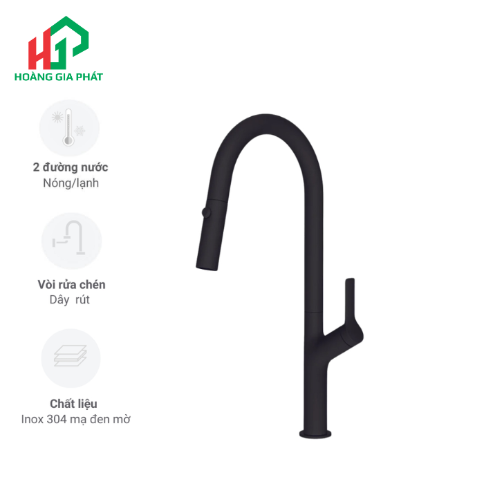 Vòi bếp Hafele 570.85.044 ĐEN MỜ