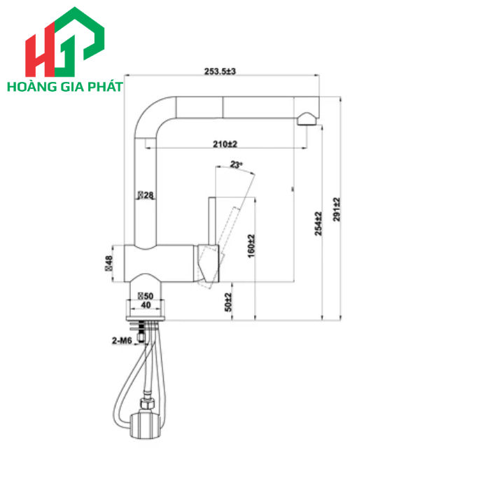 Vòi bếp Hafele 577.55.390 MÀU ĐEN