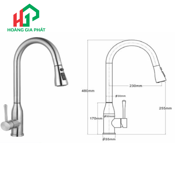 Vòi Dây Rút BOSS BR6220B